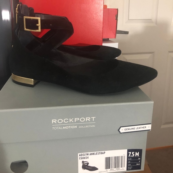 Rockport Adelyn Ankle-Strap Flats black suede - Picture 2 of 3